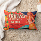 マーメイドフルーツヴィンテージラベル33cm x 53cmクッション ランバークッション (ブランケット)
