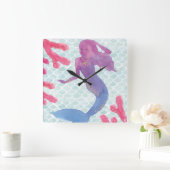 マーメイドフレンズI スクエア壁時計 (ホーム)