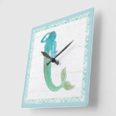 マーメイドフレンズIV スクエア壁時計 (傾斜)