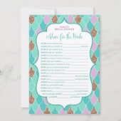 マーメイドブライダルシャワーゲーム5x7招待状 招待状 (正面)