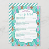 マーメイドブライダルシャワーゲーム5x7招待状 招待状 (正面/裏面)