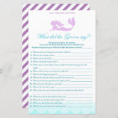 マーメイドブライダルシャワーゲーム – 新郎は何と言った (正面/裏面)