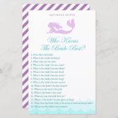 マーメイドブライダルシャワーゲーム – 誰が花嫁を知っ最高のている (正面/裏面)