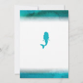 マーメイドブライダルシャワー招待状ティール（緑がかった色）バチェロレッテ 招待状 (裏面)