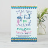 マーメイドブライダルシャワー招待状金ゴールドグリッターシー 招待状 (スタンド正面)