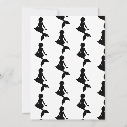 マーメイドブラックバースデーパーティーありがとう 招待状 (裏面)