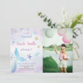 マーメイドブルーテールアンダーザシー誕生日 招待状 (スタンド正面)