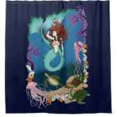 マーメイドブルーファンタジーフレンズ シャワーカーテン (正面)