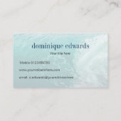 マーメイドブルーモダンモノグラムスタイリッシュ 名刺 (裏面)