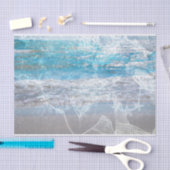 マーメイドブルー白動揺して海波 薄葉紙 (クラフト)