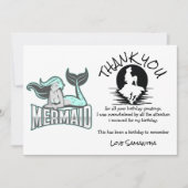 マーメイドブルー誕生日パーティーありがとう 招待状 (正面)