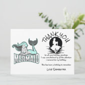 マーメイドブルー誕生日パーティーありがとう 招待状 (スタンド正面)