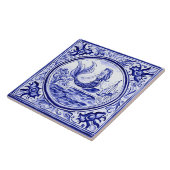 マーメイドブルー&ホワイト地中海のフォークアート タイル (側面)