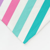 マーメイドプリンセスキッズピンクパープルブルーストライプズ フリースブランケット (角)