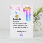 マーメイドプリンセスバルーン1st誕生日 招待状 (スタンド正面)