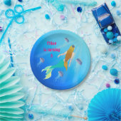 マーメイドプリンセスバースデーパーティパーソナライズされた ペーパープレート (パーティー)