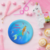 マーメイドプリンセスバースデーパーティパーソナライズされた ペーパープレート (パーティー)