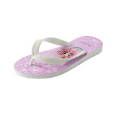 マーメイドプリンセスピンクグリッター名女 キッズビーチサンダル (アングル)