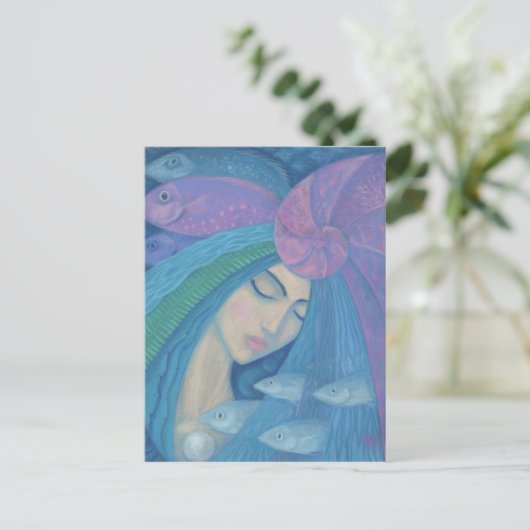 マーメイドプリンセス、ウォーターファンタジースレ絵画アル ポストカード (スタンド正面)