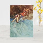 マーメイドプリンセス&プリンスヴィンテージ童話 カード (黄色い花)