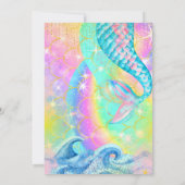 マーメイドプールシーパーティーピンクスパークルグリッター 招待状 (裏面)