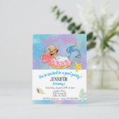 マーメイドプールバースデーパーティバジェットレインボー 招待状 (スタンド正面)