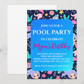 マーメイドプールパーティーの招待状 招待状 (正面/裏面)