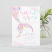 マーメイドプールパーティーサマープールバースデーパーティー 招待状 (スタンド正面)