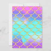 マーメイドプールパーティーピンクマーメイド誕生日 招待状 (裏面)