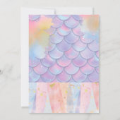 マーメイドプールパーティーピンクマーメイド1歳 招待状 (裏面)