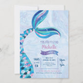 マーメイドプールパーティー誕生日招待状 招待状 (正面)