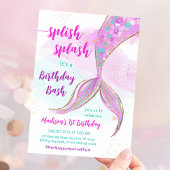 マーメイドプールパーティー誕生日 招待状