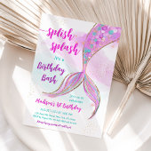 マーメイドプールパーティー誕生日 招待状