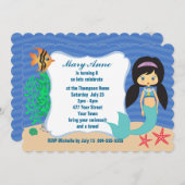 マーメイドプールパーティー 招待状 (正面/裏面)