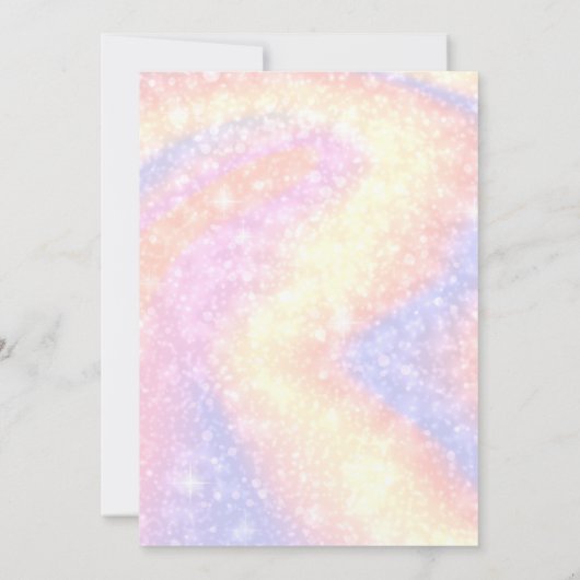 マーメイドプール海パーティーピンクの誕生日ブライト 招待状 (裏面)