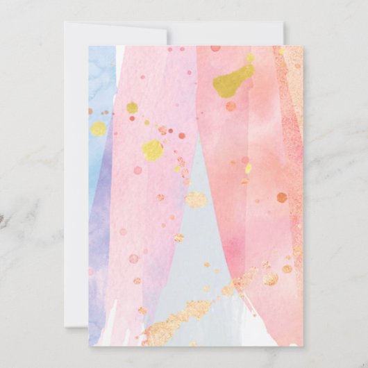 マーメイドプール海パーティーピンクマーメイド誕生日 招待状 (裏面)