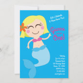 マーメイドプール誕生日パーティーキッズ 招待状 (正面)