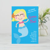 マーメイドプール誕生日パーティーキッズ 招待状 (スタンド正面)