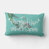 マーメイドヘア気にはテールティール(緑がかった色) ランバークッション (裏面)