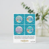 マーメイドベイビーシャワーカップケーキトッパーメッセージカード130 ポストカード (スタンド正面)