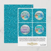 マーメイドベイビーシャワーカップケーキトッパーメッセージカード130 ポストカード (正面/裏面)