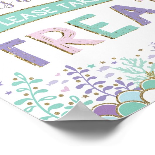 マーメイドベビーは海の装飾の下の甘いサインである ポスター (角)