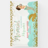 マーメイドベビーガールコーラルピーチミント金ゴールド 横断幕 (縦)