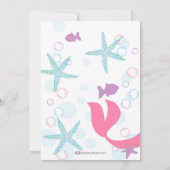 マーメイドベビーガールベビーシャワー招待状 招待状 (裏面)