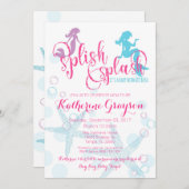 マーメイドベビーガールベビーシャワー招待状 招待状 (正面/裏面)