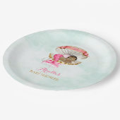 マーメイドベビークラムシェルティアラアフリカンアメリカン ペーパープレート (アングル)