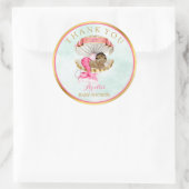 マーメイドベビークラムシェルティアラアフリカンアメリカン ラウンドシール (バッグ)