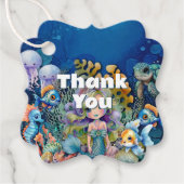 マーメイドベビーシャワーありがとうメッセージカード フェイバータグ (正面)