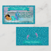 マーメイドベビーシャワーおむつラッフルチケット#136 エンクロージャーカード (正面/裏面)