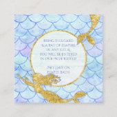 マーメイドベビーシャワーおむつラッフル金ゴールドグリッター エンクロージャーカード (裏面)